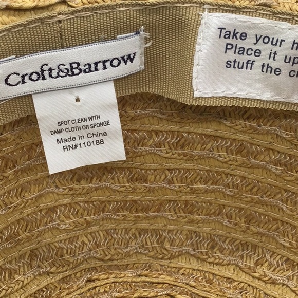 Croft & Barrow Tan Straw Sun Hat - Picture 6 of 6